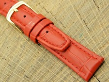NOS Vintage Unused Hadley Roma Croco Grain w Gold Tone Buckle Watch Band 16mm