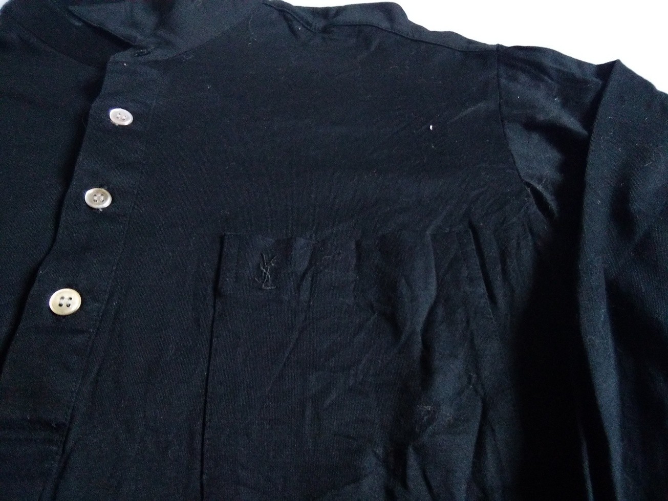 Polo YSL YVES SAINT LAURENT M Maglia Classica Casual Tasca Lunga Slv