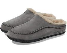 Sorel Z50113 Men's Grey Faux Fur Lining Falcon Ridge II Suede Slippers Size 10 M