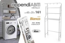SCAFFALE SOPRA LAVATRICE METALLO MOBILE BAGNO MENSOLE RIPIANI LAVANDERIA 161cm