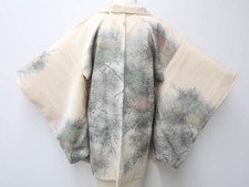 Japanese Haori Jacket Silk One Crest Pine Tree eb-473
