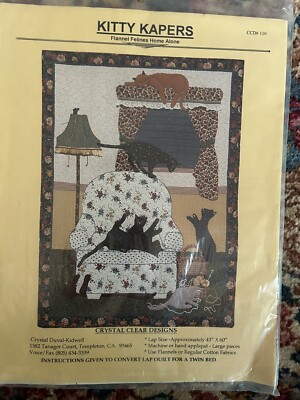 Crystal Clear Designs- Kitty Kapers - Flannel Felines Home Alone - Quilt Pattern