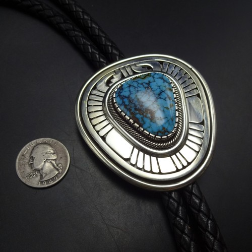 Klassische LEONARD NEZ Navajo Sterlingsilber BLAU KINGMAN TÜRKIS BOLO Krawatte - Bild 2 von 18