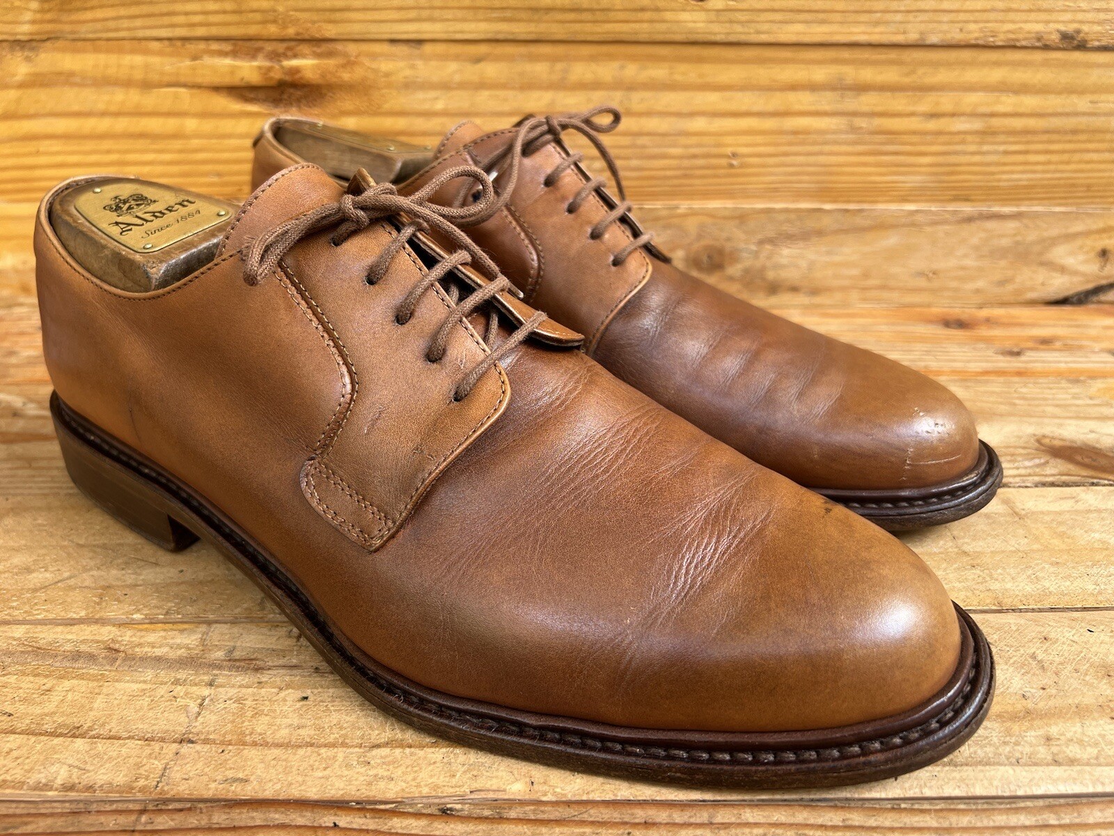 SAOLA Scarpe eleganti da uomo Paraboot marroni in pelle da uomo taglia UK 9 US 10 made in France