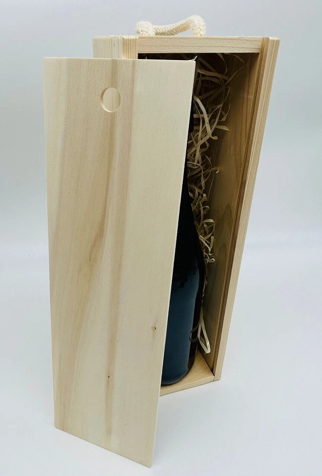Weinflaschen Holzkiste Geschenkbox Flaschenkiste Geschenk Tragegriff Deckel Deko - Bild 3 von 4