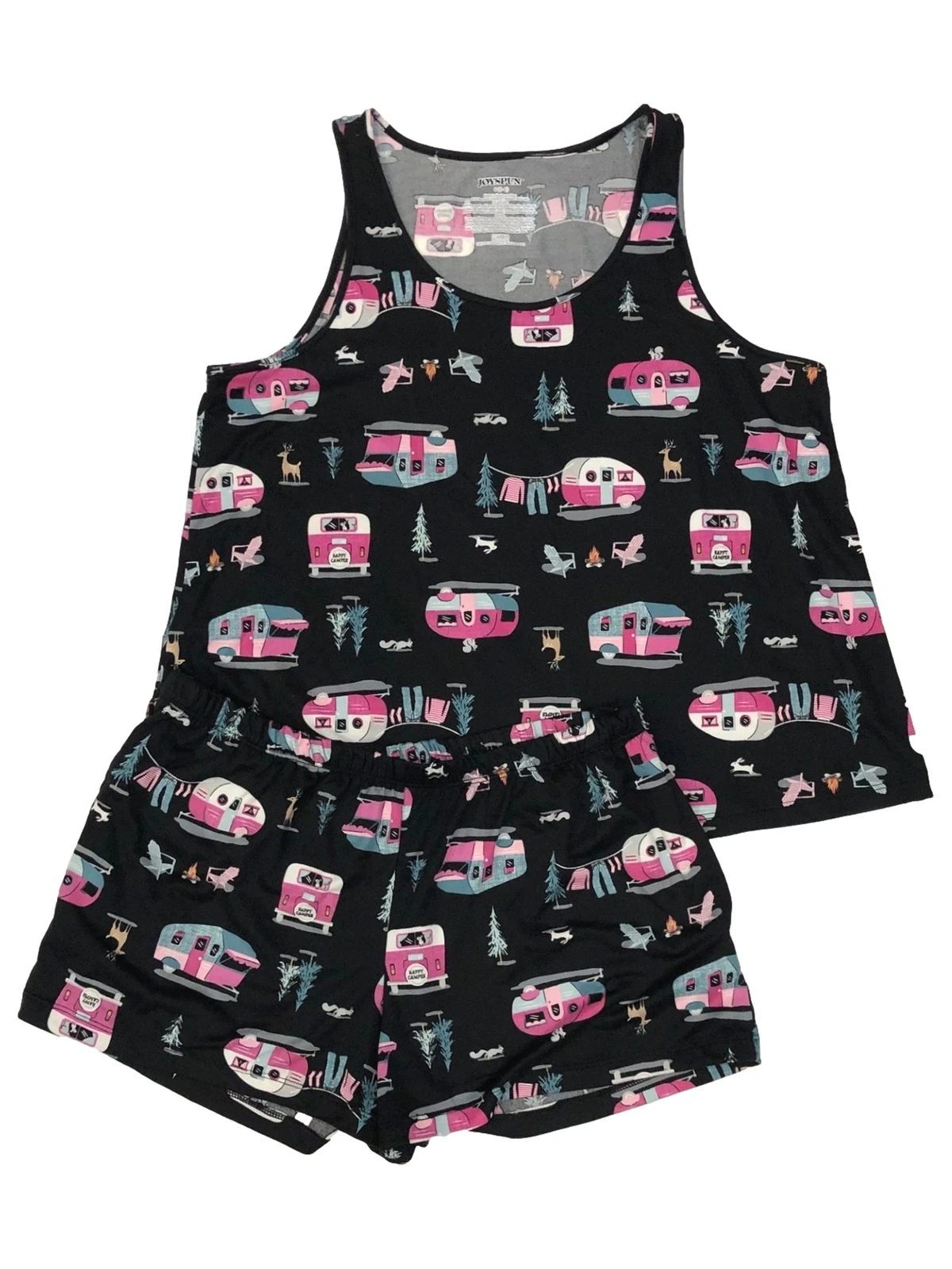 Womens Black Happy Camper Camping Pajamas Shorts Tank Top Sleep Set
Opens in a new window or tab
