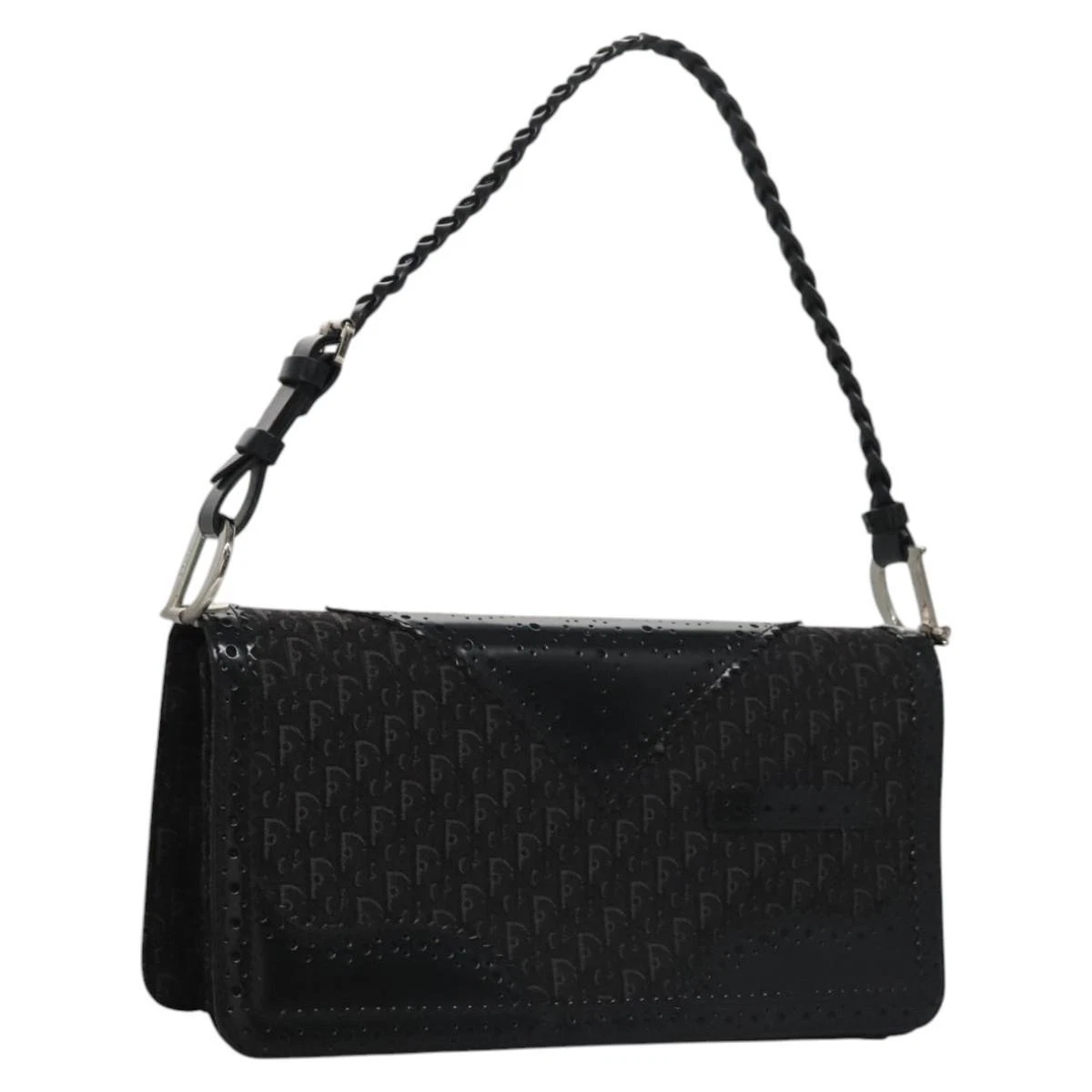 Sac à main Christian Dior trotteur toile noir authentique 17273