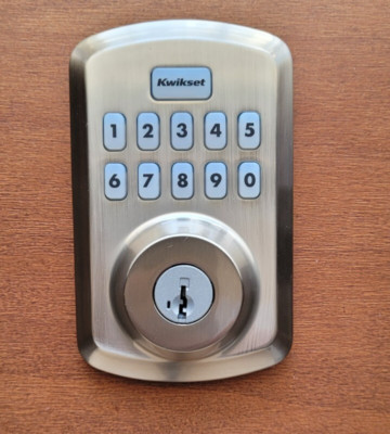 Kwikset Powerbolt 250 Door Lock SmartKey Satin Nickel REPLACEMENT KEYPAD White