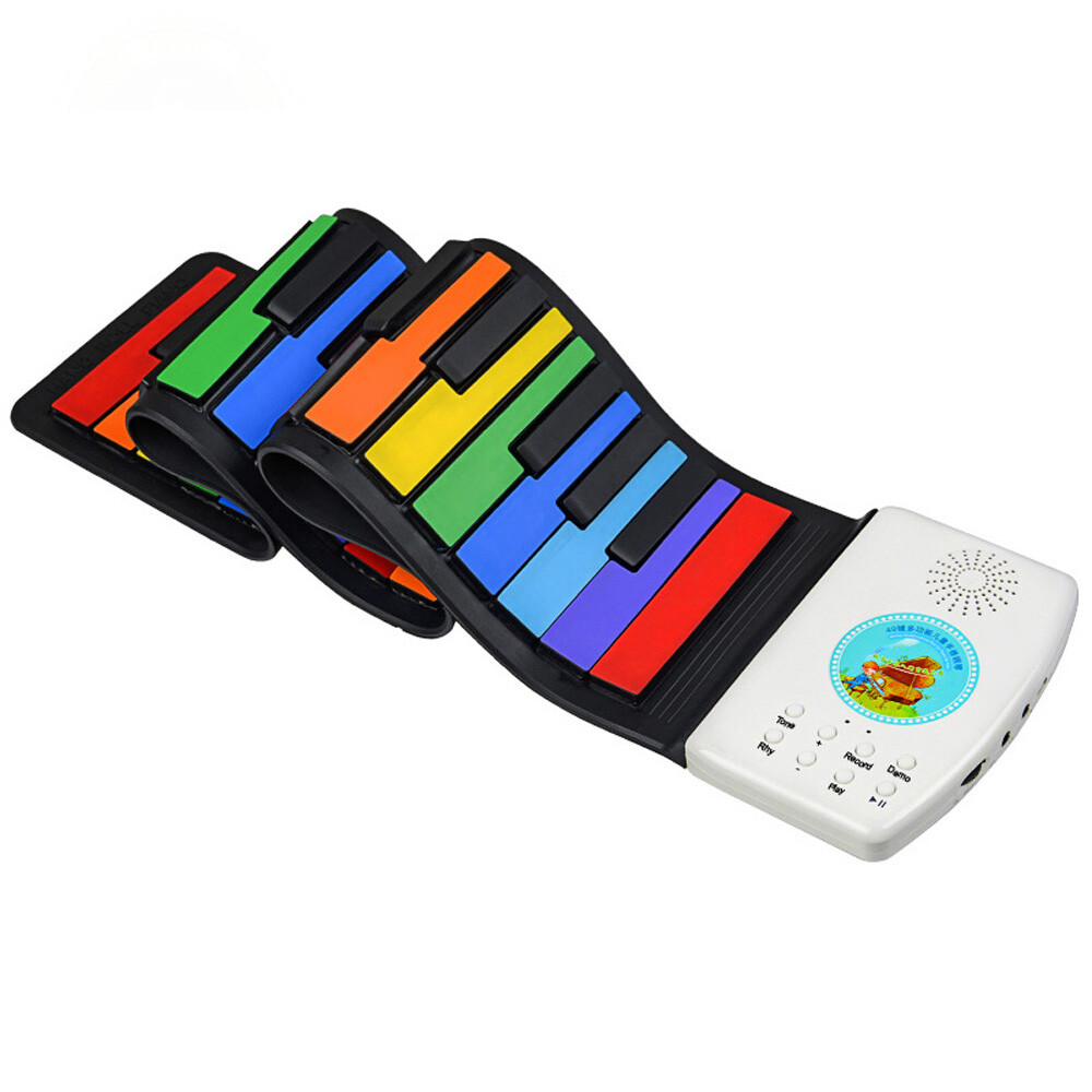 49-Key Rainbow Roll-Up Flexible Keyboard Piano for Portable Music-image