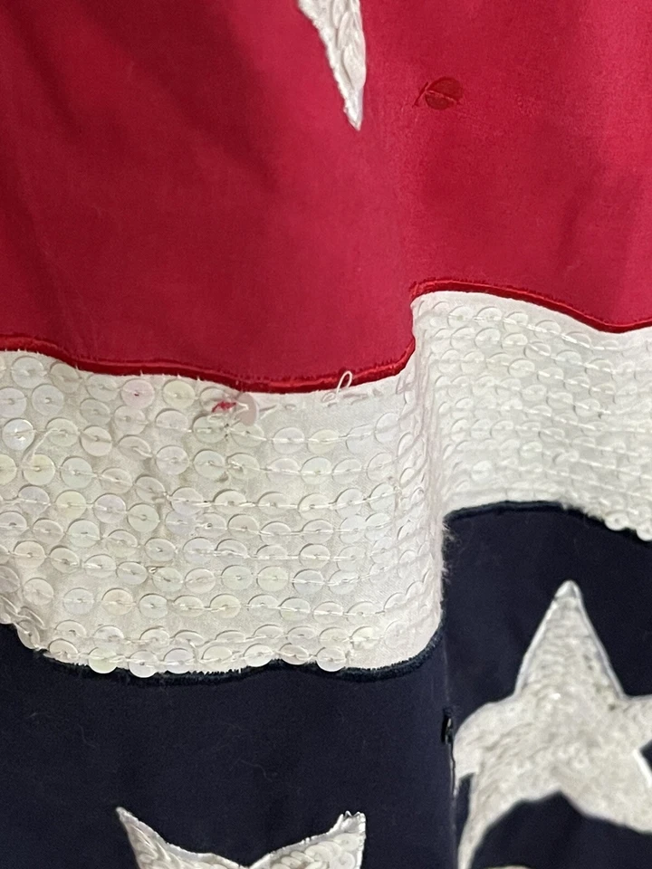 The Quacker Factory Patriotic Beaded Sequined Button Up Jacket Size 1X - Image 4 of 4