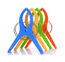 Set of 4 Beach Towel Clips Jumbo Size 5" Keep Your Towel From Blowing Away
