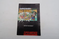 SUPER MARIO ALL STARS INSTRUCTION BOOKLET SNES (See Pics Back Cover Has Damage)