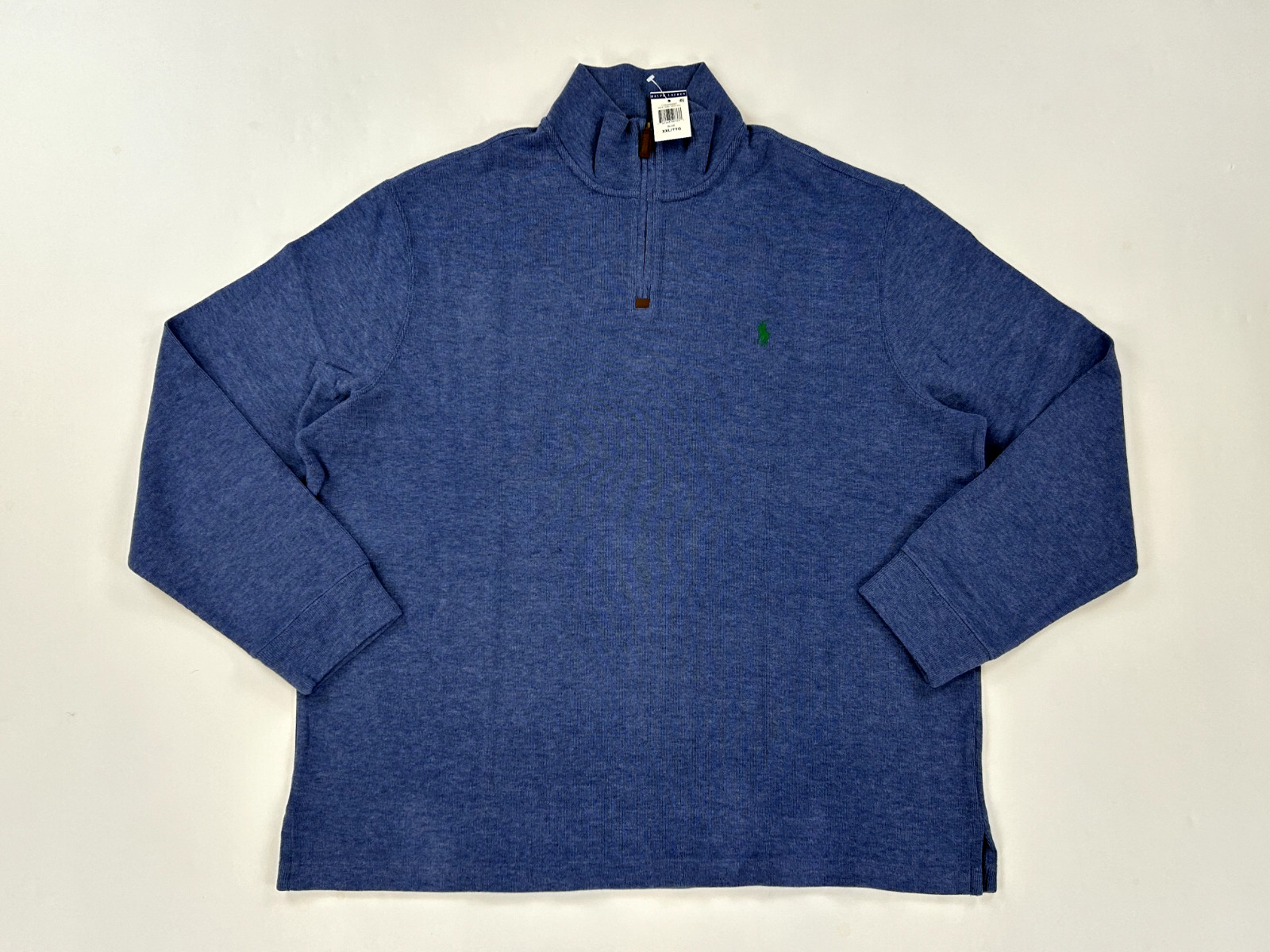 Поло Ralph Lauren с длинным рукавом на молнии 1/2 - Синий (зеленый) - Размер: XXL