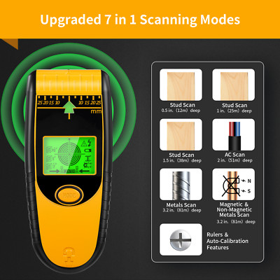 7 in 1 Wand Scanner Leitungsfinder Kabeldetektor Strom Holz Metall Ortungsgerät