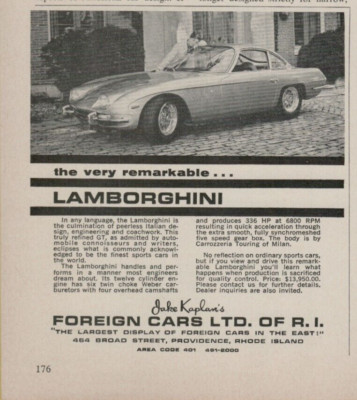 1966 Lamborghini 350 400 GT Italian Design Finest Sports Car VINTAGE PRINT AD
