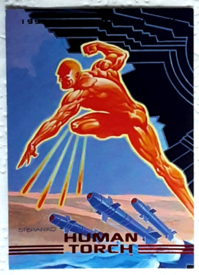 1993 Marvel Masterpieces Card 2 HUMAN TORCH.
