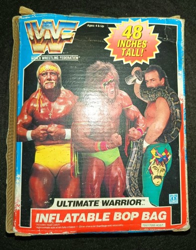 WWF WRESTLING ULTIMATE WARRIOR INFLATABLE BOP BAG HASBRO RARE VINTAGE GIG ITALIA - Foto 2 di 4