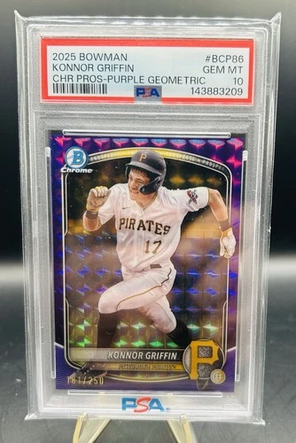2025 Bowman Chrome Konnor Griffin Purple Geometric /250 PSA 10 #BCP-86