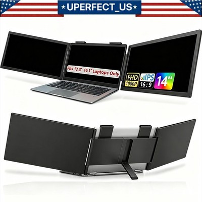 14.0'' FHD Tri-Screen Laptop Monitor Extender Triple Display Kompatibel mit Mac A