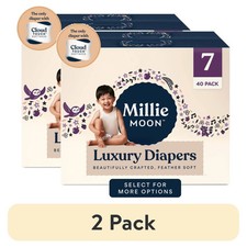 2 pack Millie Moon Luxury Diapers, Size 7, 40 Count Select for More Options