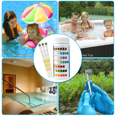 7-in-1 Pool Test Strips, 100 Strips Water Testing for Swimming Pool, Hot Tub ...
