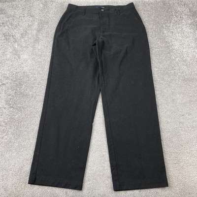 Basic Editions Black Pants Men's 34x32 Cotton Blend Flat Front