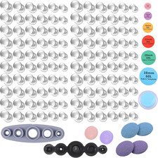 120Pcs Cover Button Kits with Tools, 6 Sizes  Fabric Template DIY Fabric Covere