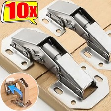 10PCS 90° Steel Cabinet Hinges No-Drill Soft Close for Kitchen Cupboards