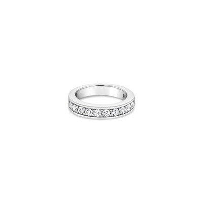 Kanalbesetzter Diamant Ehering 14 Karat Weißgold