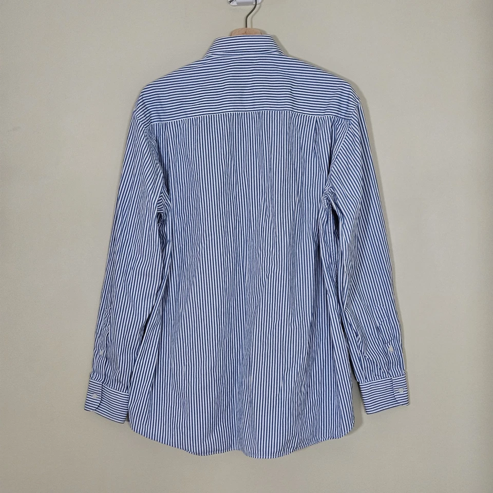 Paul & Shark Yachting Shirt Men 42/16 Blue Stripes LS Collar Cotton Italy Preppy - Image 2 of 4