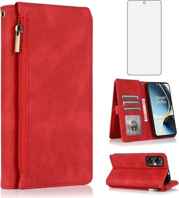 OnePlus Nord N30 5G/CE 3 Lite Wallet Case Screen Protector Zipper Leather Cover