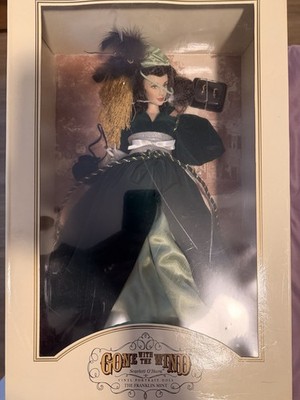 Franklin Mint Gone With the Wind Scarlett O Hara Green Velvet Curtain Doll