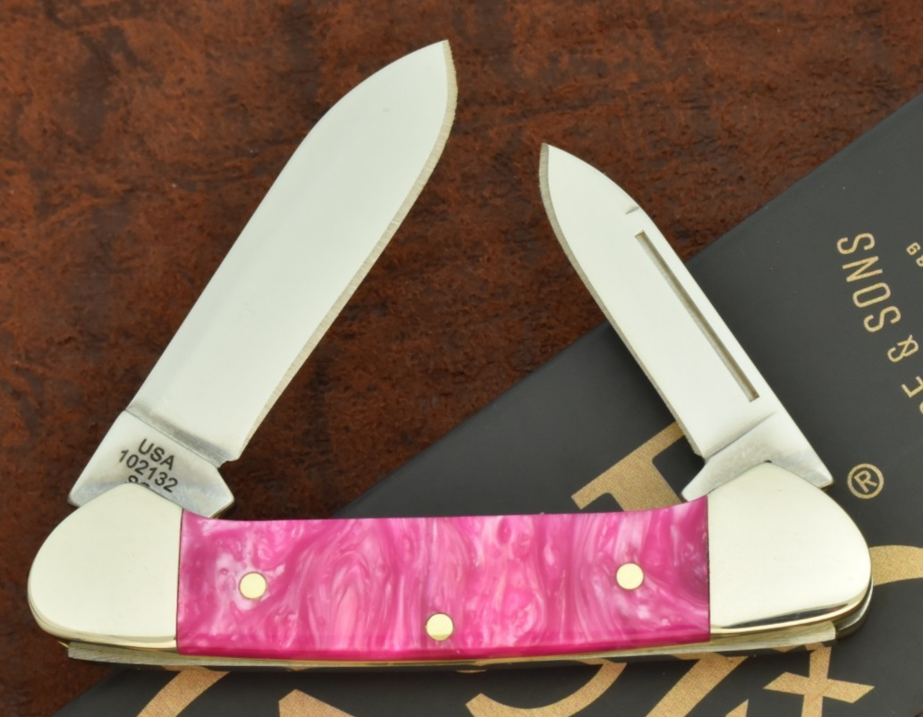 CASE XX USA 2026 PINK CRACKLE KIRINITE BLACK SHIELD BABY