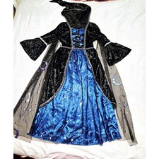Spirit Halloween Celestial Witch Costume Girls Large Hooded Velvet Dress Cape