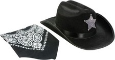 Jr. Cowboy Black Hat Sheriff with Bandanna