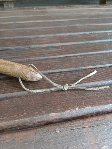 Vintage Tribal Leather Rattle Handmade  - Photo 14/15