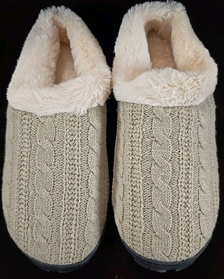 Zapatillas de punto color tostado Via Rosa para mujer talla 11 interior/exterior Foto 2 de 4