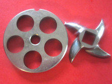 COMBO 12 x 20 mm 3/4" LARGE holes plate AND KNIFE Meat Grinder  ITALY 