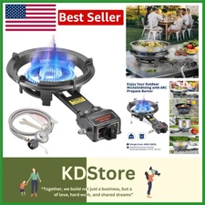 Outdoor Propane Burner Stove 13in Cast Iron Wok Burner 30,000 BTU Adjustable