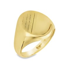 Ovaler Siegelring 9 kt Gelbgold - Größe S - 19 mm