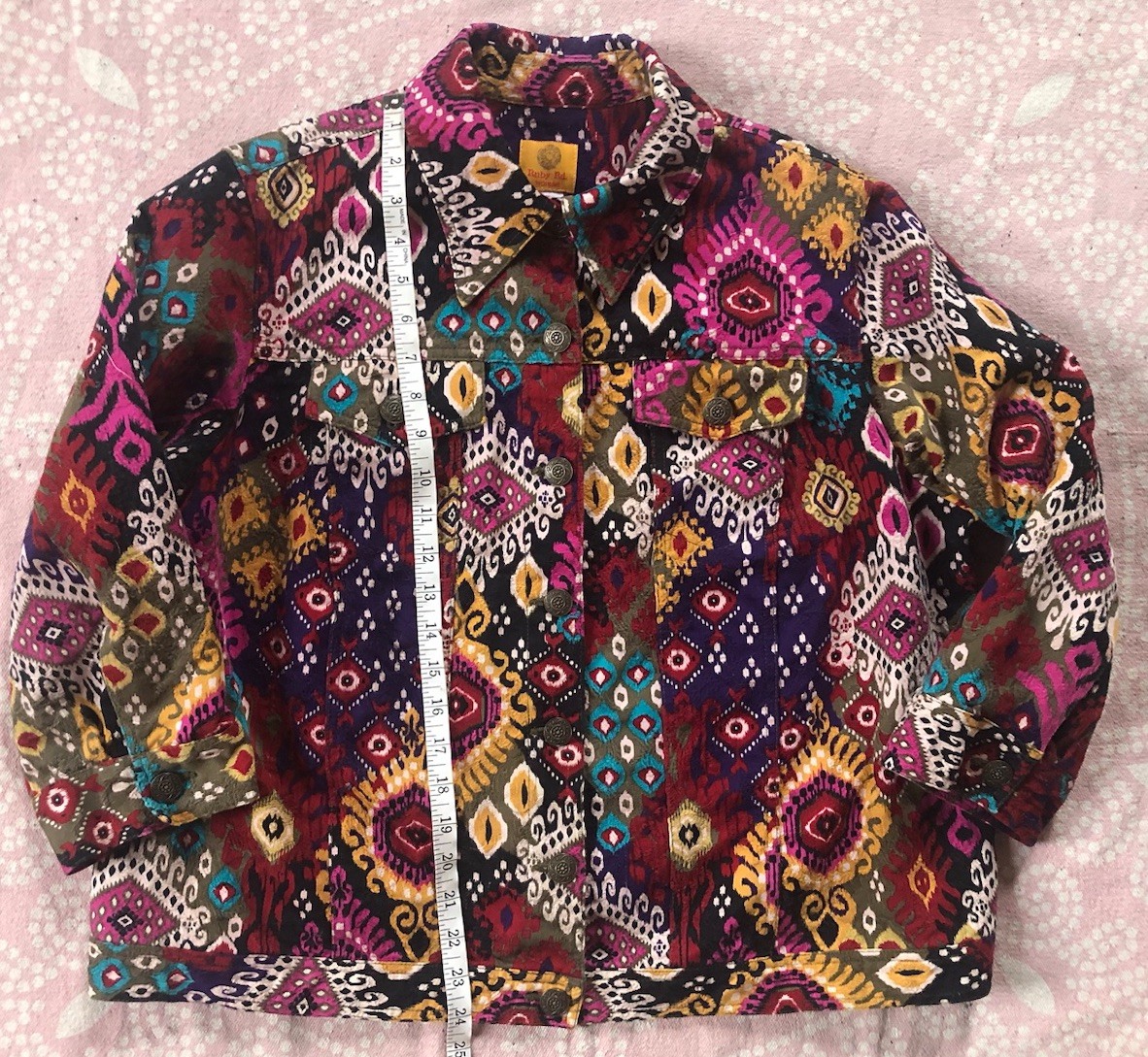 Ruby Rd 16W Colorful Button Up Shacket Jacket 100… - image 6