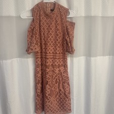 Sheragano Dress 2 Lace Lines Peach 