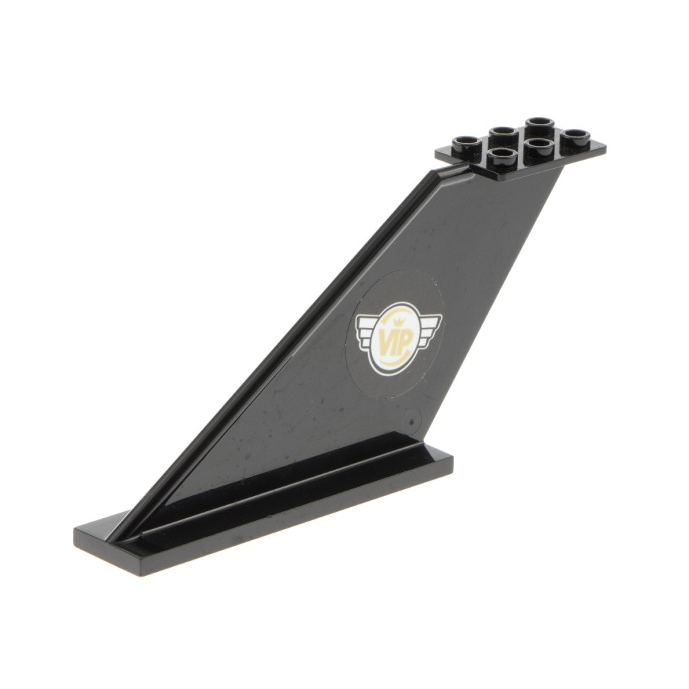1x Lego Tail 12x2x5 Black Rudder Aircraft VIP 18988 87614pb017