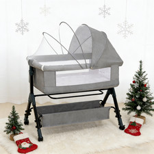 3 in 1 Baby Bassinet, Bedside Sleeper,  Playpen, Easy Folding Portable Crib Gr