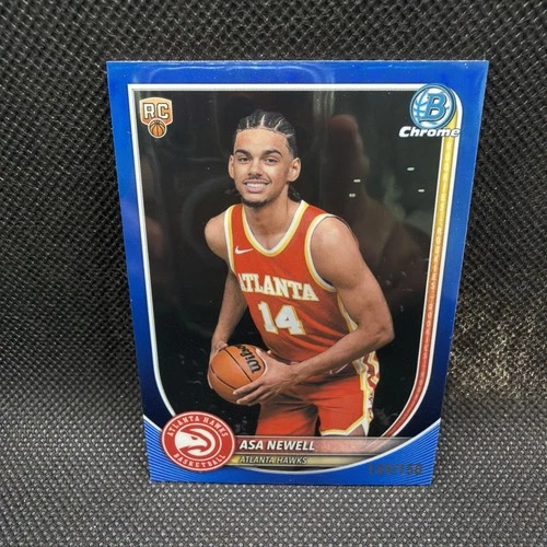 Topps 2025 Bowman Chrome Asa Newell Atlanta Hawks Blue Rookie BCV-23 137/150