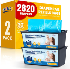 Diaper Pail Refill Bags 30 Bags per Refill  Compatible with Genie Easy Roll Signa
