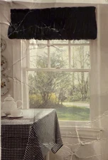 2003 Target Black Chintz Kitchen Window Topper  72”x 16”.  Set Of 2 Panels