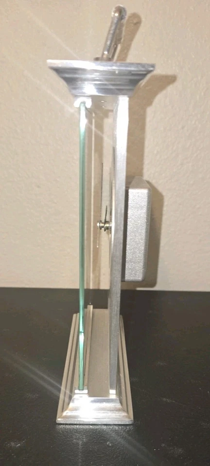 Bulova Newport Carriage Metal Silver Tone Roman Numerals Clock B7472 Battery - Image 2 of 4