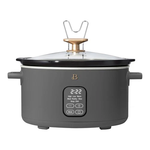 6 Qt Programmable Slow Cooker, Oyster Grey by Drew Barrymore