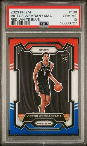 2023-24 Panini Prizm - Victor Wembanyama #136 Red White & Blue Prizm (RC) PSA 10
